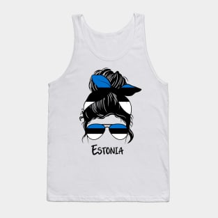 Estonia girl, Estonia Flag, Estonia gift heritage, Estonian girlfriend Tank Top